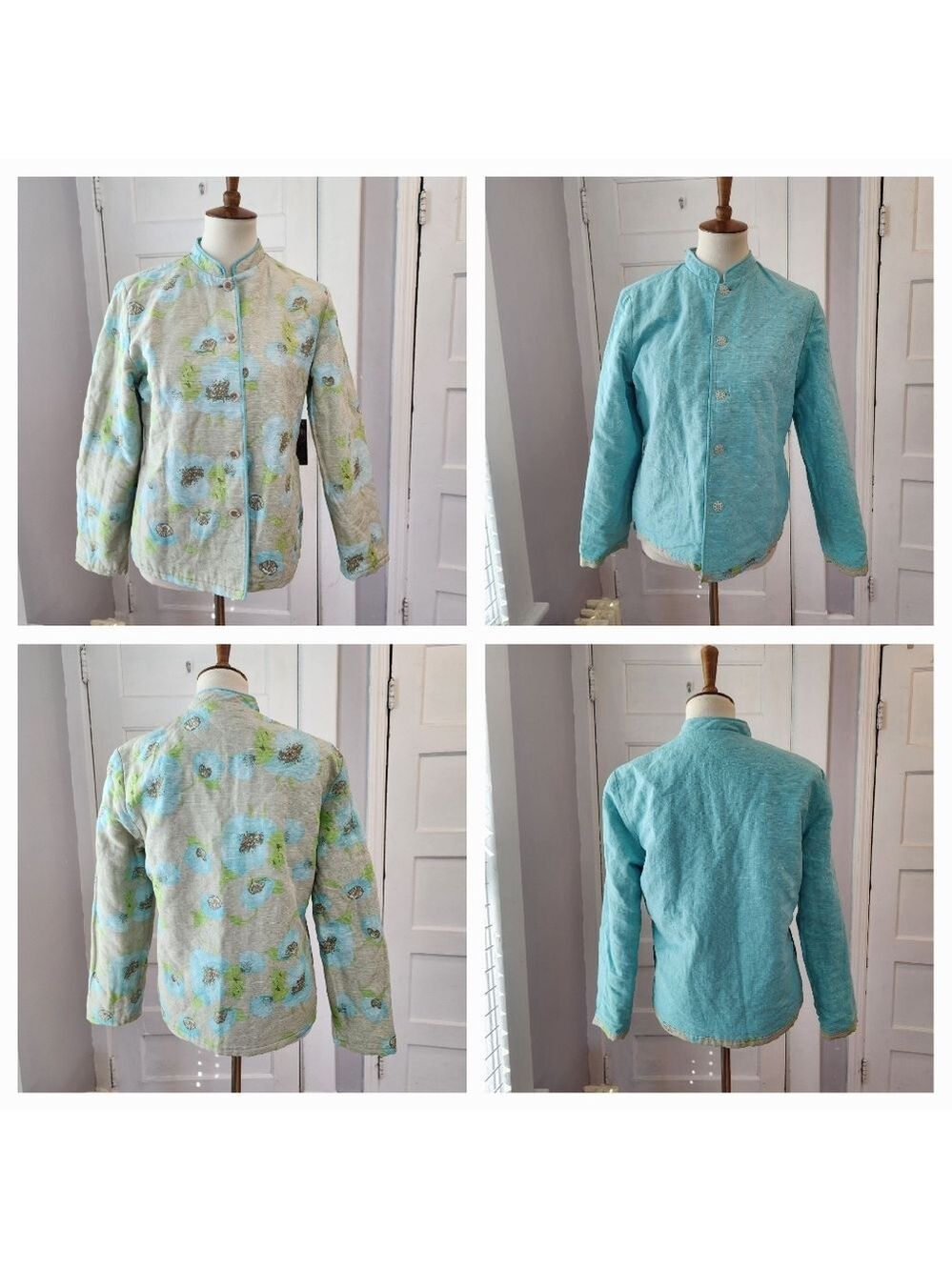 Reversible Silk Blend Quilted Jacket, Size S - Picture 3 of 17